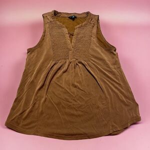Lucky-brand Women's Brown and Tan Blouse